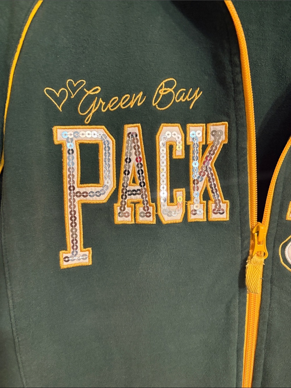 NFL packers Women's Team Apparel Jacket in Dark Green and Yellow - Picture 3 of 10